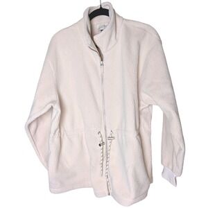 Universal Thread XXL‎ Sherpa Fleece Jacket Cream Zip Front Drawstring Waist
